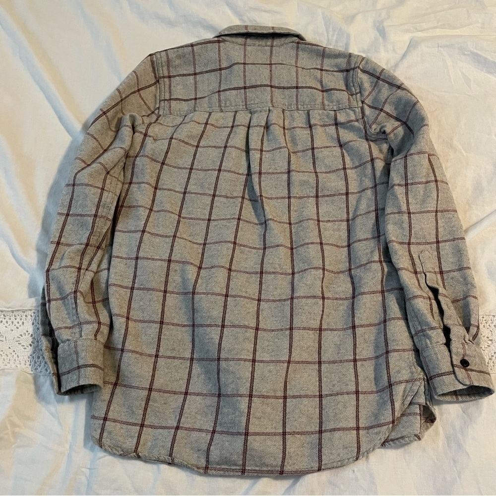 Madewell XS Slim Boyshirt in Slater Plaid E1490 Grey Gray Cotton wool blend - Picture 7 of 7